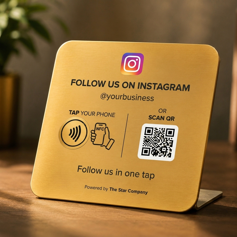 Instagram Follow Plate — 22K Gold