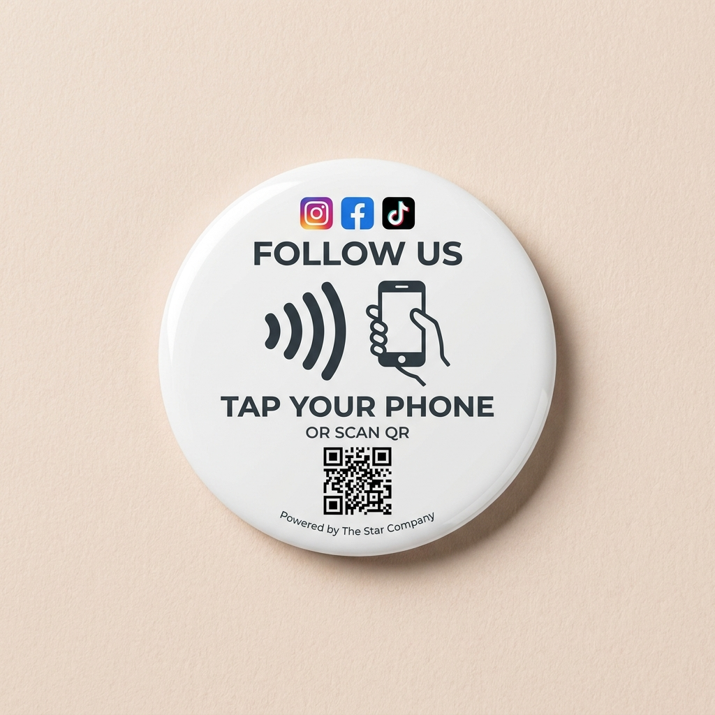 Social Media Follow NFC Tag — Acrylic (Bulk Packs)