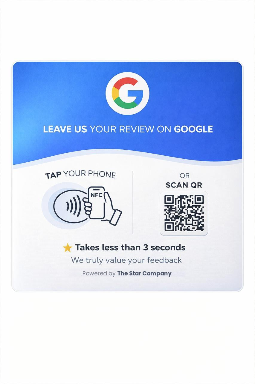 Acrylic Google review plate — flat view