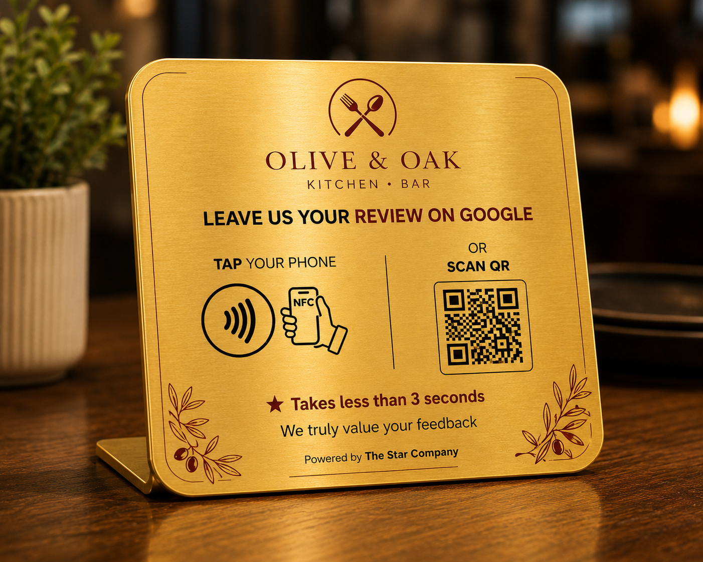 Examples of custom branded review plates