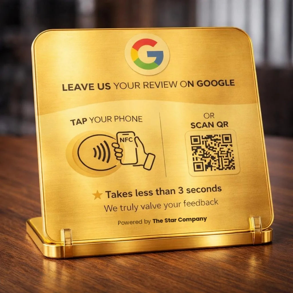 Gold Google review plate