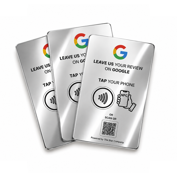 3-Pack — Stainless Steel Google Review Card