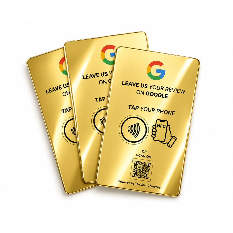 3-Pack — 22K Gold Google Review Card