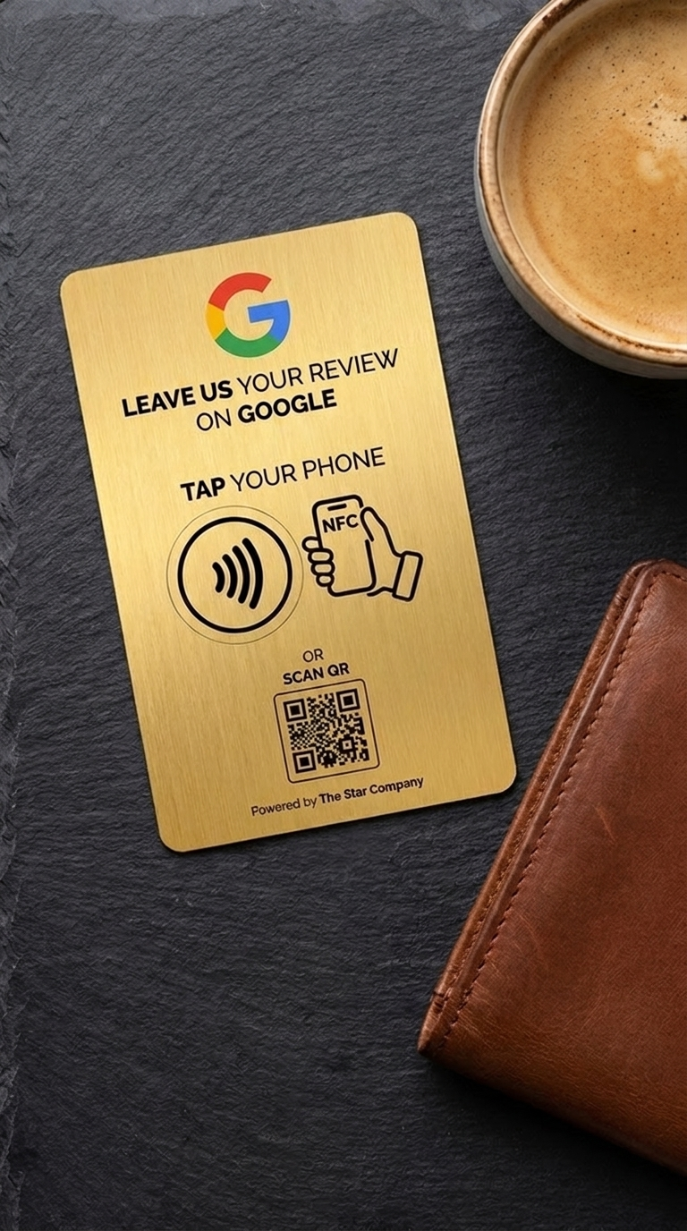 3-Pack of 22K gold Google review cards
