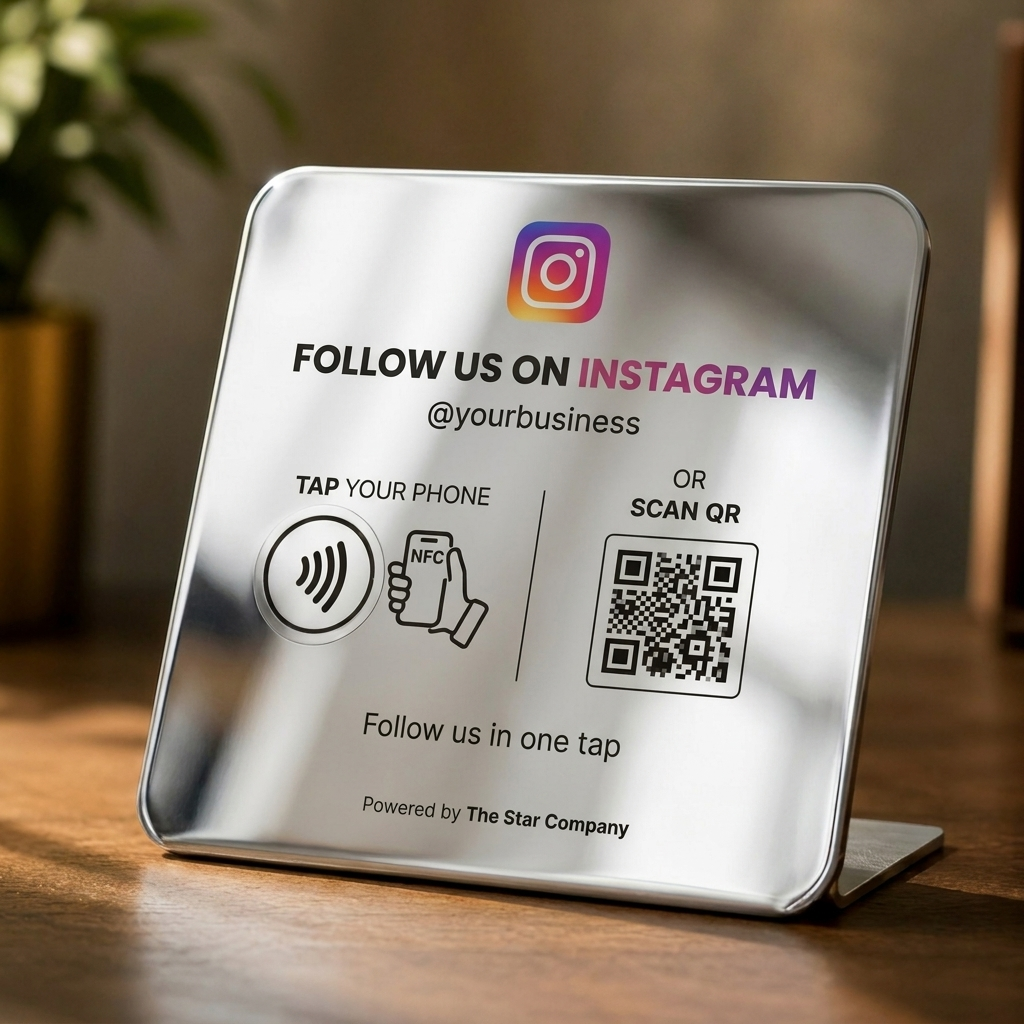 Instagram Follow Plate — Stainless Steel
