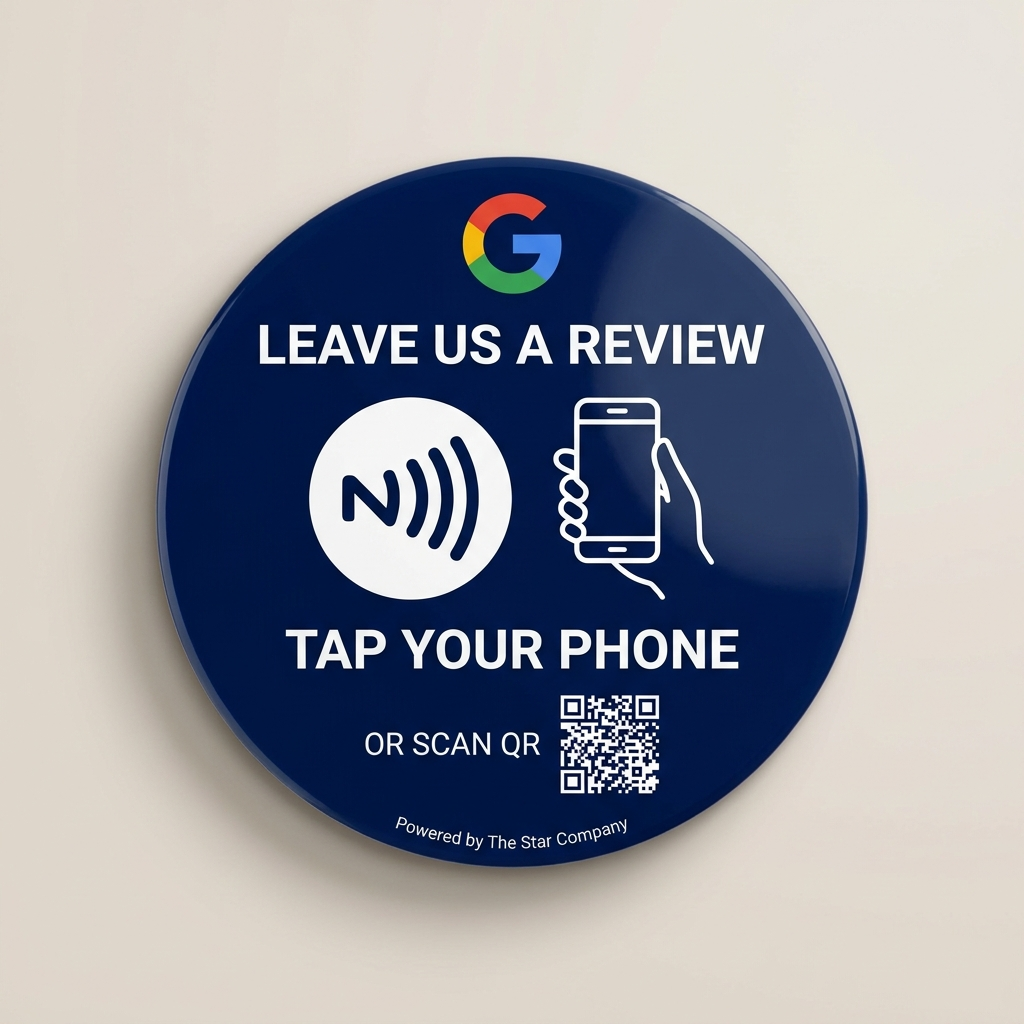 Navy Blue Google Review NFC Tag