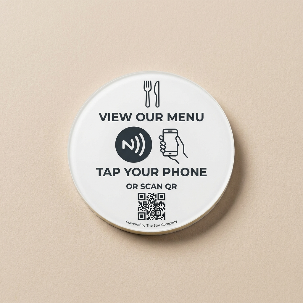 White Digital Menu NFC Tag