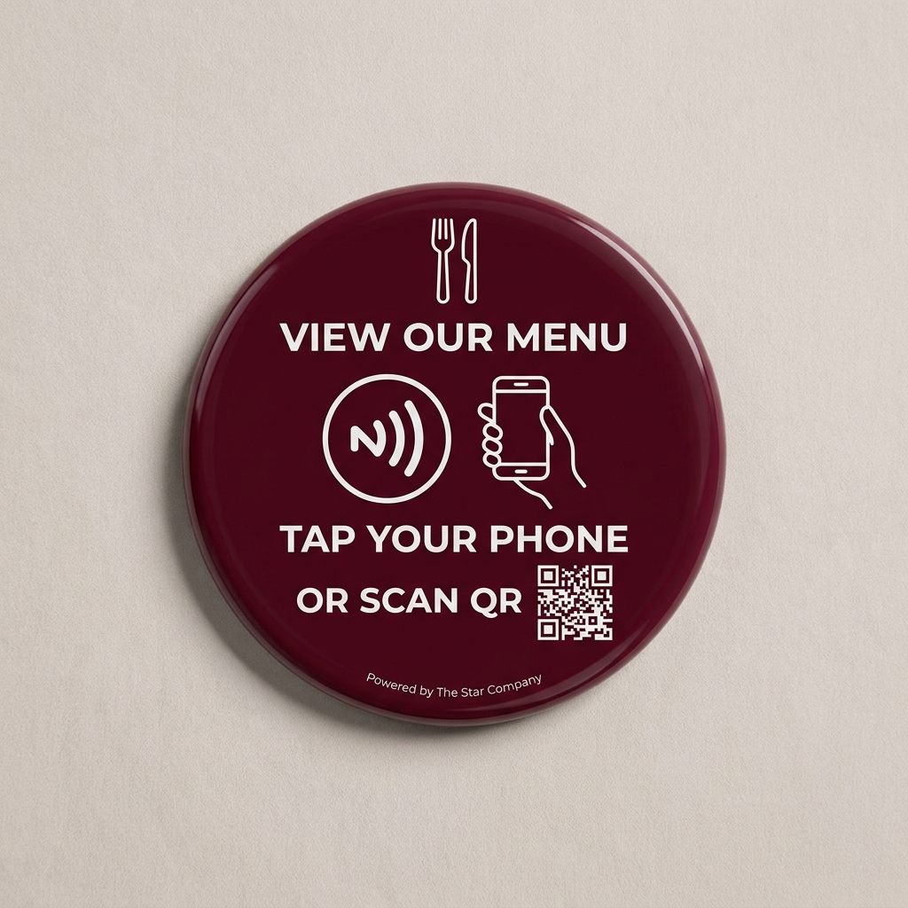Burgundy Digital Menu NFC Tag