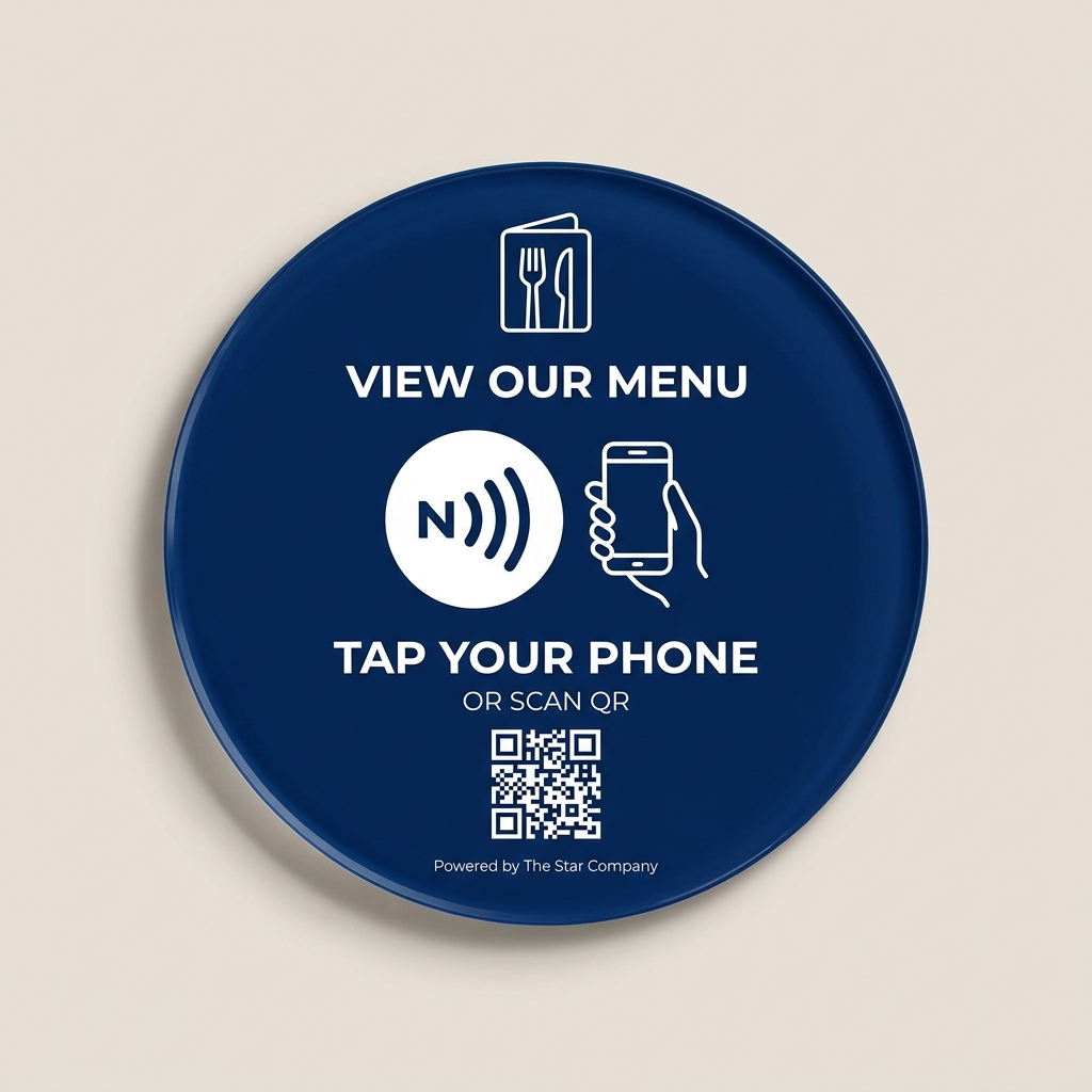 Navy Blue Digital Menu NFC Tag