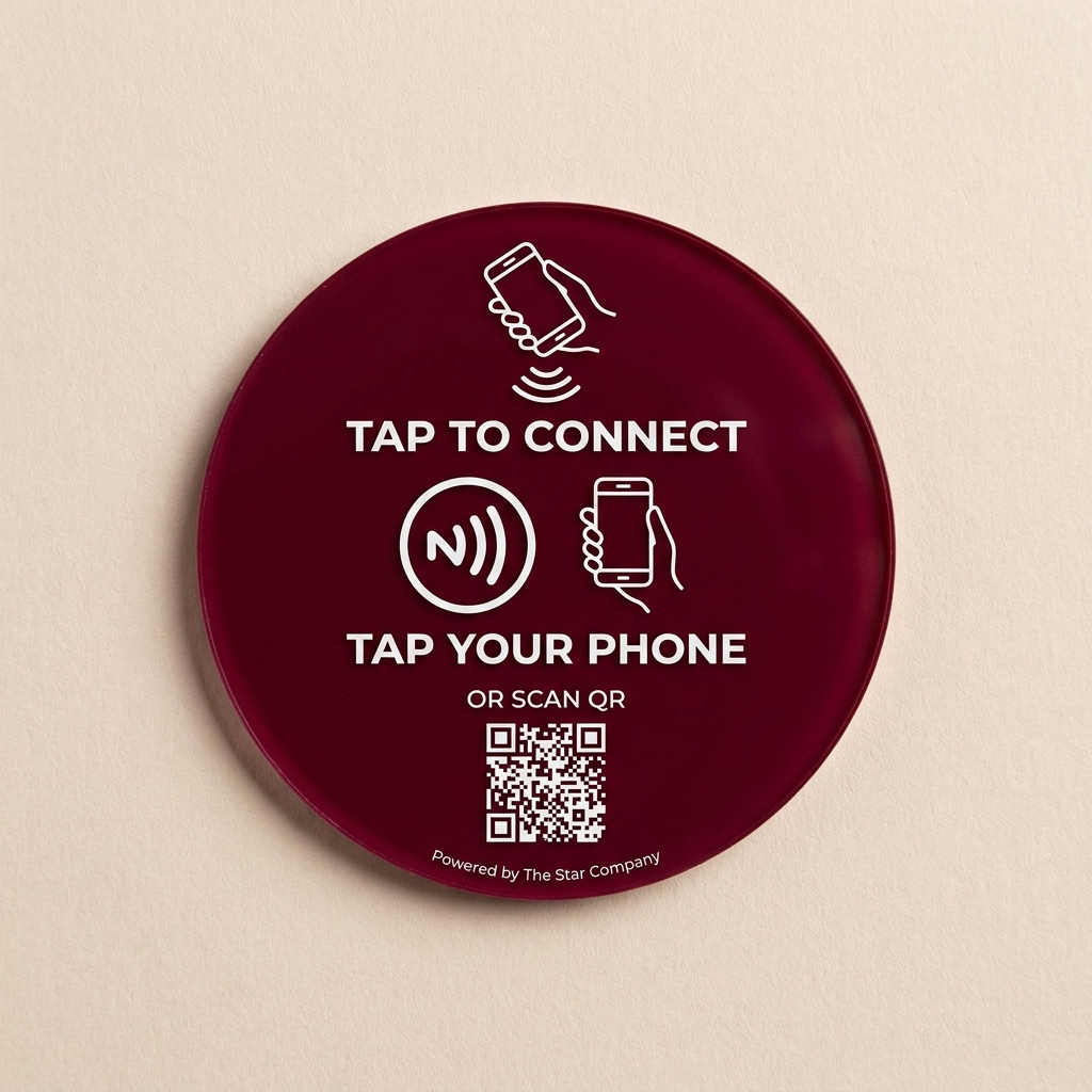 Burgundy Custom Link NFC Tag