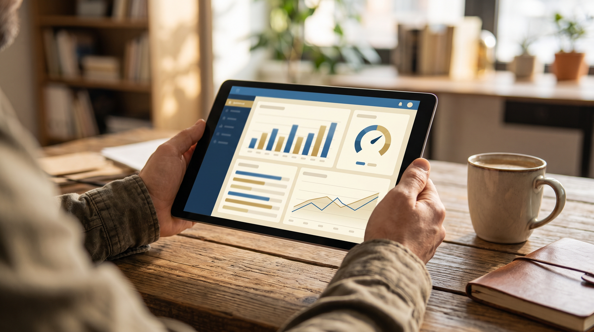 Deep SEO Report — SEO analytics report with graphs on a tablet