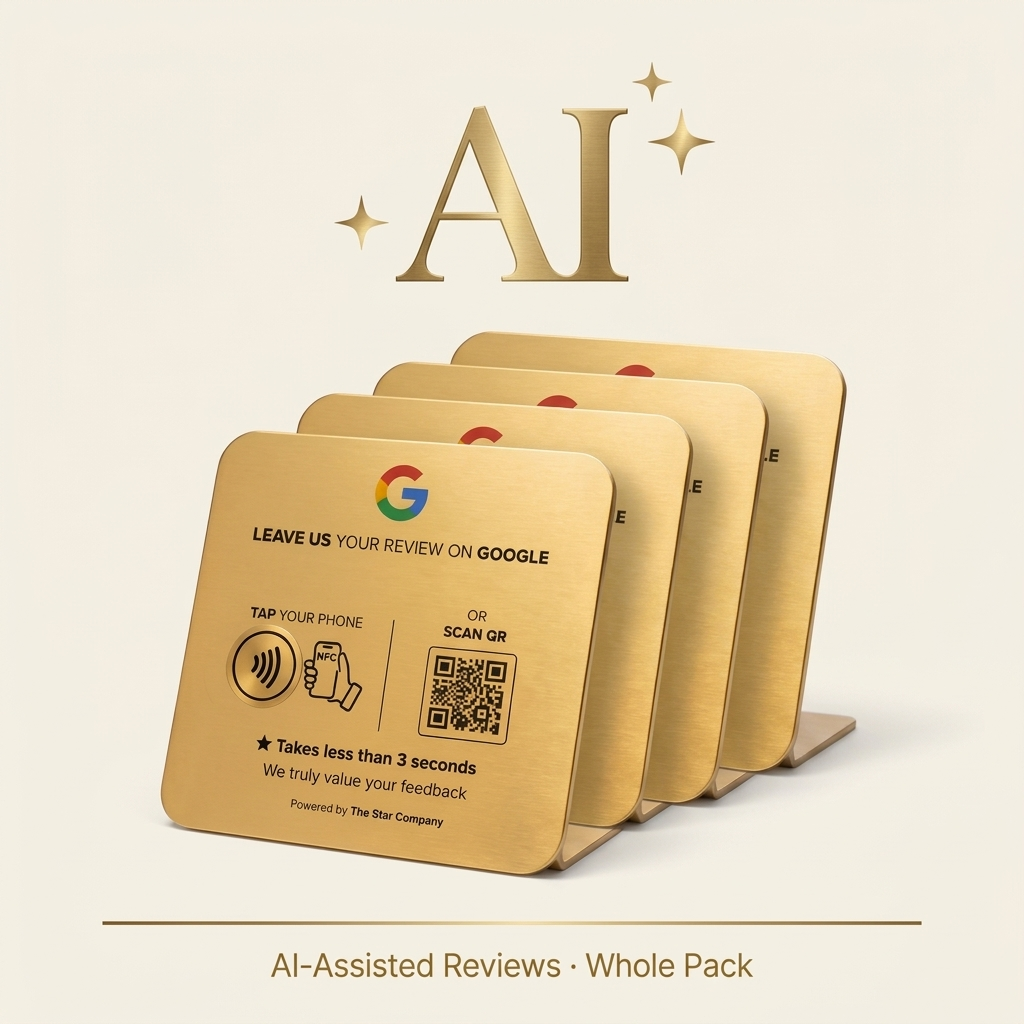 AI-Assisted Reviews — Whole Pack Add-on: five 22K gold review plates with AI review assistance